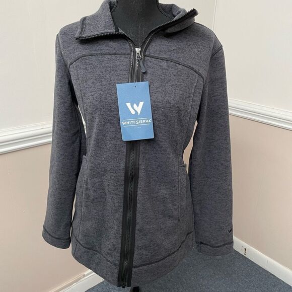 NWT White Sierra Adventure Fleece Long Jacket in Charcoal Heather- Small - Picture 1 of 6